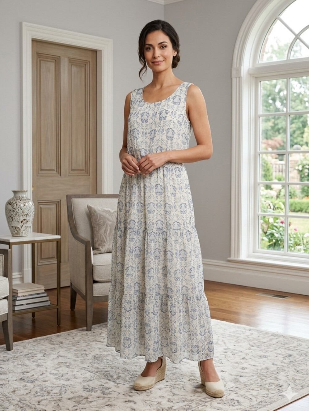 Lara GUIDOTTI MADE IN ITALY NWT Floral Tiered MIDI‎ DRESS SIZE XL